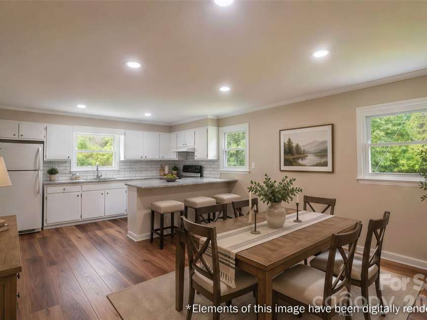 156 Doggett Grove Road, Forest City, NC 28043.  MLS# CAR4379811, YatesRealty ID 25533. Virtually Staged Dining Room
