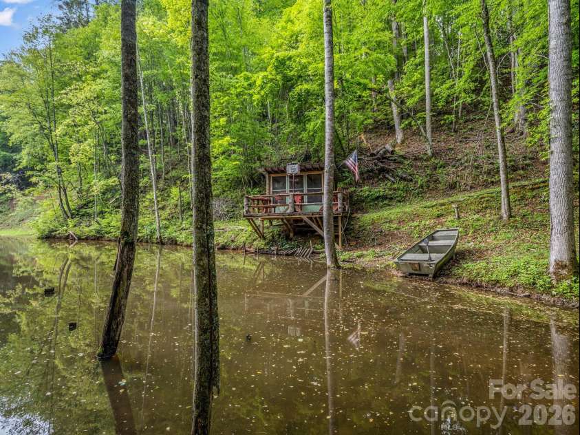 360 Shadow Lane, Green Mountain, NC 28740.  MLS# CAR4381079, YatesRealty ID 25534. Spring-fed stocked pond!!