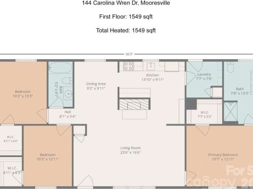 144 Carolina Wren Drive, Mooresville, NC 28115.  MLS# CAR4404457, YatesRealty ID 25562. 