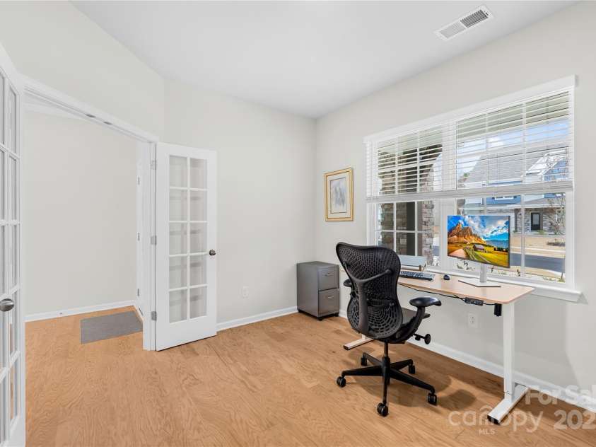 367 Kennerly Center Drive, Mooresville, NC 28115.  MLS# CAR4231882, YatesRealty ID 2557. French doors for added privacy in the office