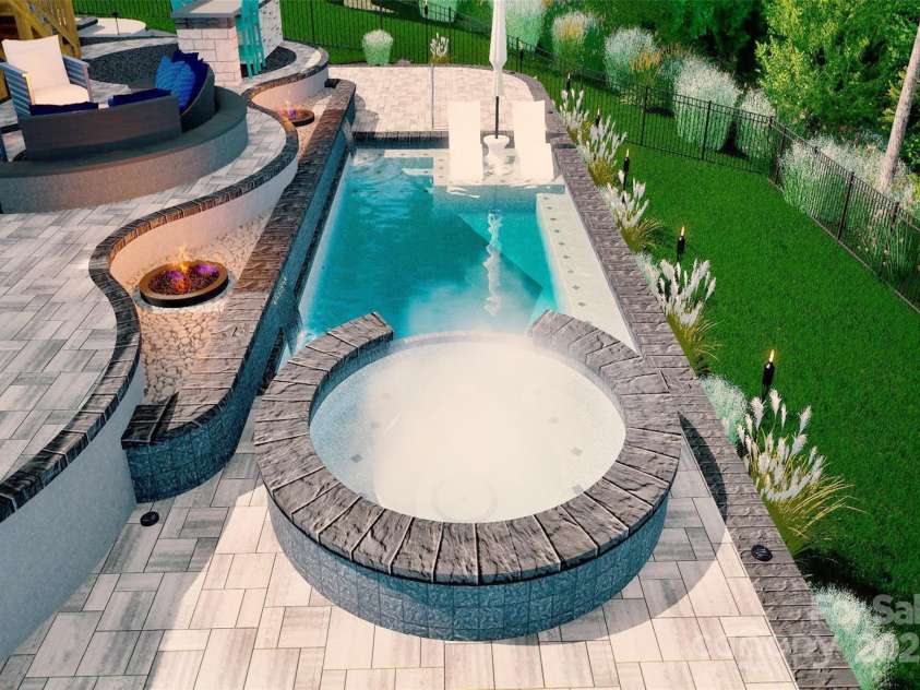 14230 Morningate Street, Huntersville, NC 28078.  MLS# CAR4323324, YatesRealty ID 2558. This is a digital rendering of a possible pool scape if the new owners would like to add a pool.