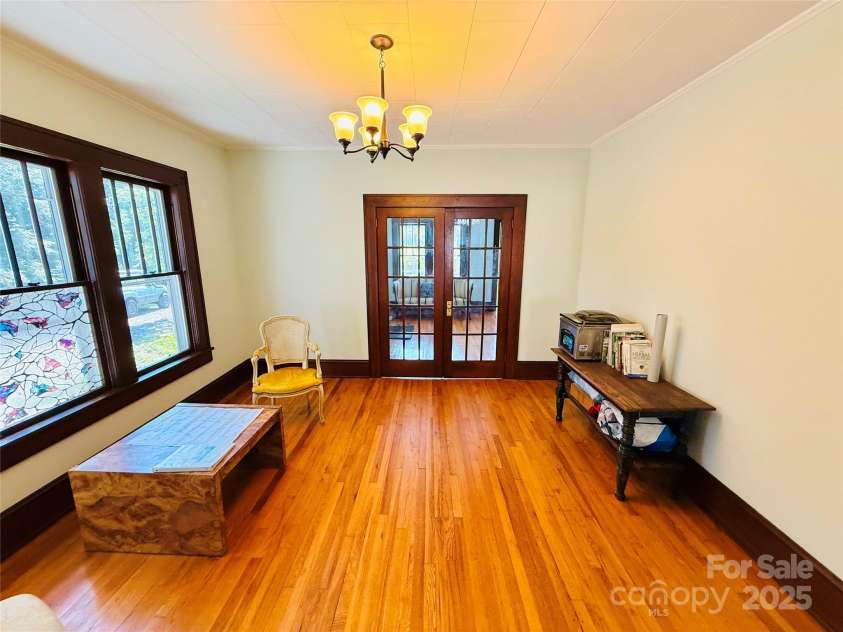 5188 Dysartsville Road, Morganton, NC 28655.  MLS# CAR4270470, YatesRealty ID 25587. Dining Room with French doors into the living room