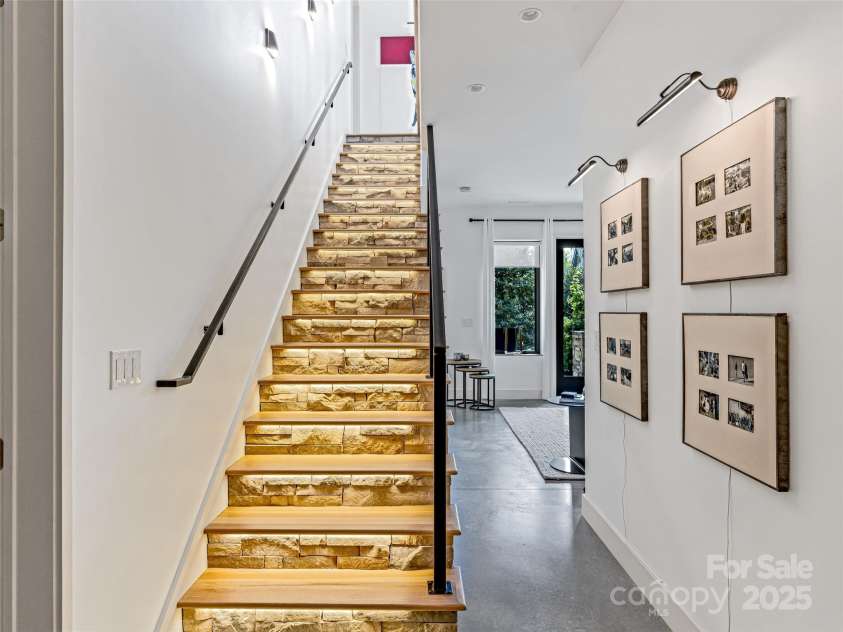 11 Bayonne Trail, Asheville, NC 28804.  MLS# CAR4250937, YatesRealty ID 256. One-of-a-kind stone accents stairway