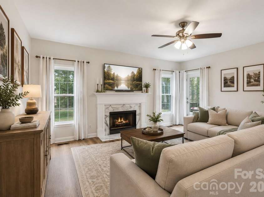 551 Dovefield Drive, Indian Trail, NC 28079.  MLS# CAR4376589, YatesRealty ID 25616. Living Room - Virtually staged