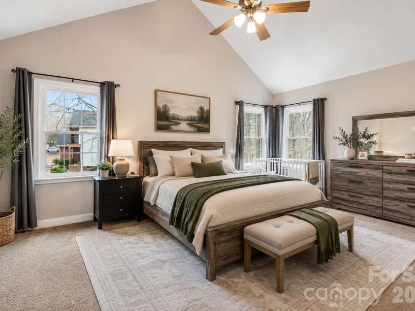 551 Dovefield Drive, Indian Trail, NC 28079.  MLS# CAR4376589, YatesRealty ID 25616. Primary bedroom - Virtially stages