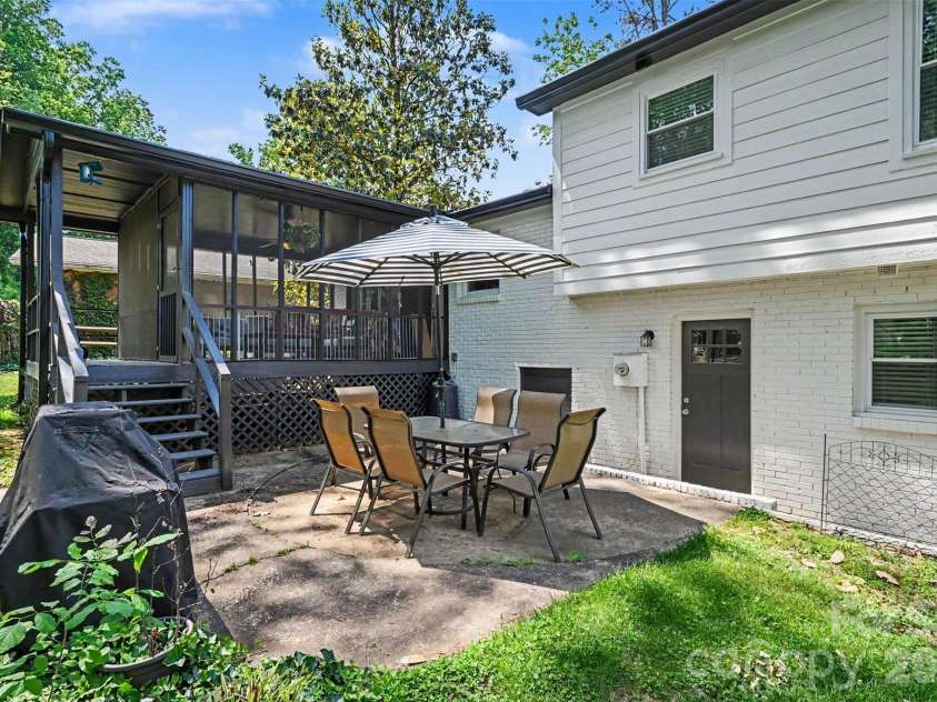 2018 Knell Drive, Charlotte, NC 28212.  MLS# CAR4384652, YatesRealty ID 25667.  Back patio