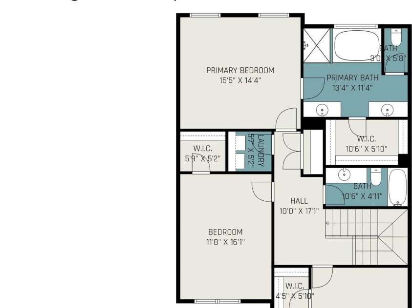 6411 Aldworth Lane, Charlotte, NC 28226.  MLS# CAR4287812, YatesRealty ID 25699. Second floor layout
