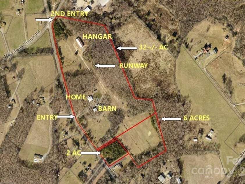 2905 Medlin Road, Monroe, NC 28112.  MLS# CAR4267802, YatesRealty ID 25705. GIS SHOWING DETAIL OF THREE PARCELS 40+/-AC