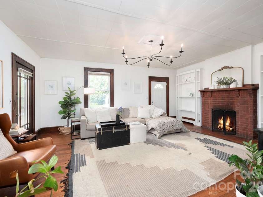84 Forest Hill Drive, Asheville, NC 28803.  MLS# CAR4381342, YatesRealty ID 25709. Woodburning Fireplace Professionally Restored