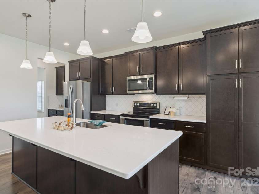 117 Carmine Court, Troutman, NC 28166.  MLS# CAR4269982, YatesRealty ID 2573. Huge upgraded island, soft close cabinets and a dual oven!