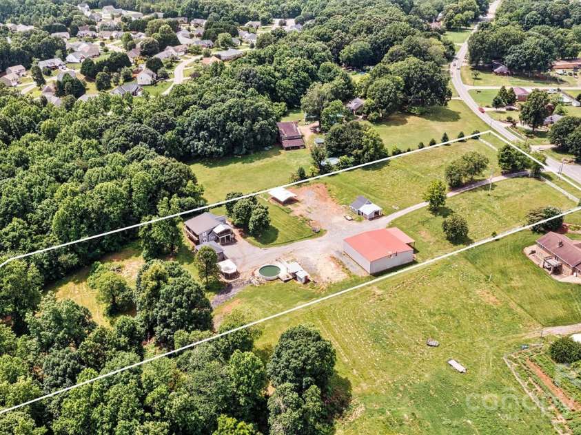 3724 County Home Road, Conover, NC 28613.  MLS# CAR4275725, YatesRealty ID 25751. Aerial Side View