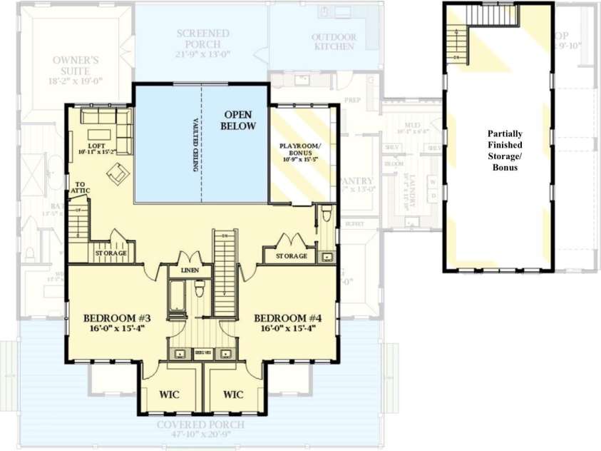 Lot 5 Country Estates Drive, Waxhaw, NC 28173.  MLS# CAR4278674, YatesRealty ID 25768. Upper level features two spacious bedrooms—each with walk-in closets—connected by a shared bath with dual vanities. A cozy loft  and a separate playroom/bonus space offers flexibility for recreation or study.