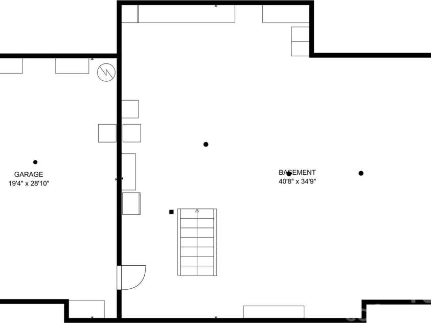 38 Peterson Lane, Green Mountain, NC 28740.  MLS# CAR4279349, YatesRealty ID 25769. Floor plan basement