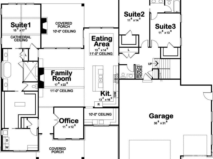 1008 Courtney Lane, Waxhaw, NC 28173.  MLS# CAR4281273, YatesRealty ID 25783. 1st Floor Plan