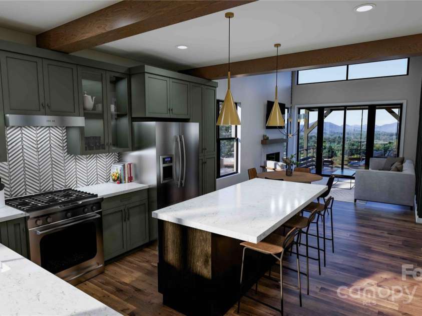 512 Sunset Villas Lane, Asheville, NC 28804.  MLS# CAR4320606, YatesRealty ID 2580. Kitchen rendering