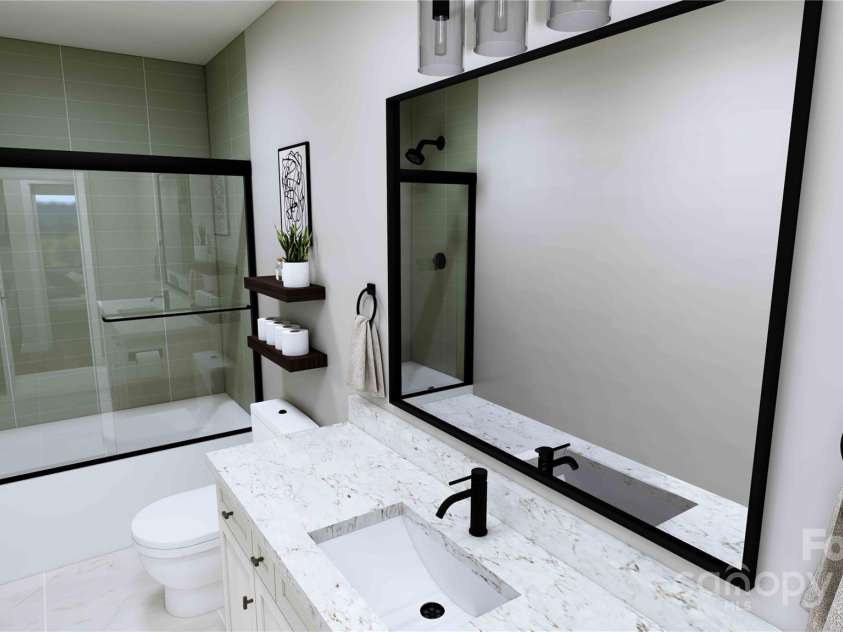 512 Sunset Villas Lane, Asheville, NC 28804.  MLS# CAR4320606, YatesRealty ID 2580. Lower bathroom 3 rendering