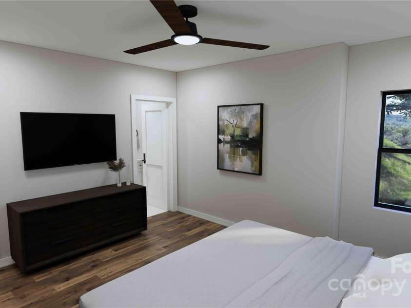 512 Sunset Villas Lane, Asheville, NC 28804.  MLS# CAR4320606, YatesRealty ID 2580. Lower bedroom 3 rendering