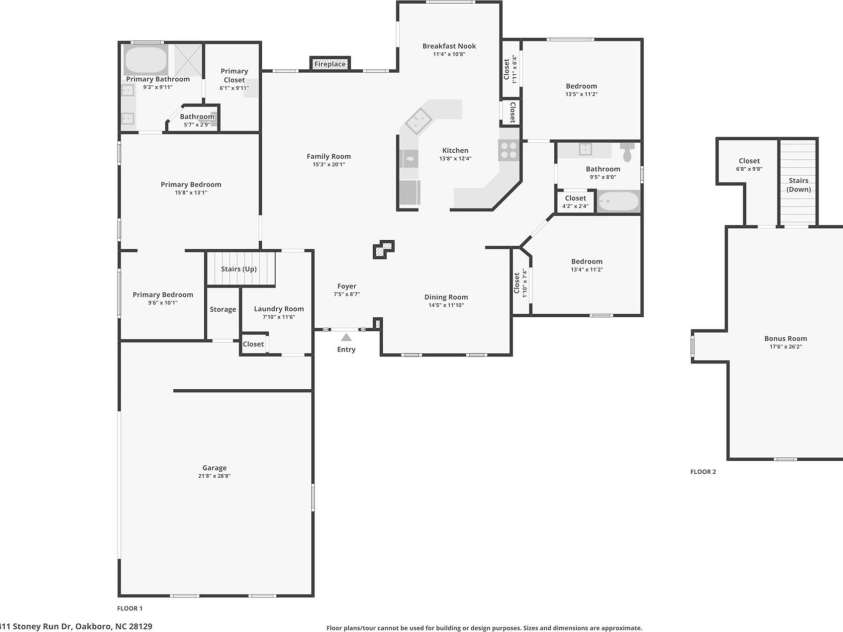 2411 Stoney Run Drive, Oakboro, NC 28129.  MLS# CAR4275000, YatesRealty ID 25863. 