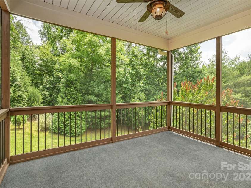 178 Crystal Heights Drive, Hendersonville, NC 28739.  MLS# CAR4267649, YatesRealty ID 25865. Screen porch accessed through primary BR or deck