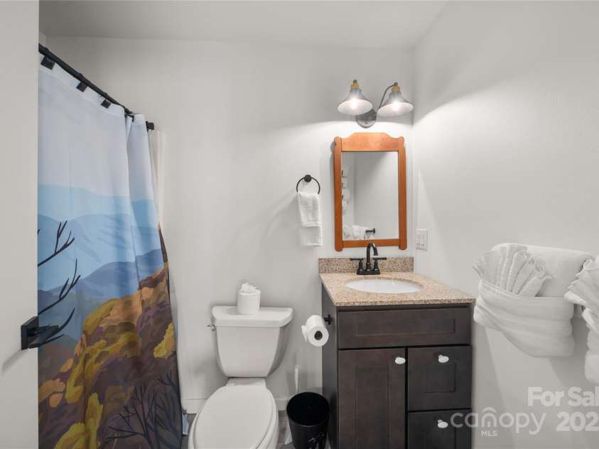 158 Blackberry Lane, Maggie Valley, NC 28751.  MLS# CAR4242897, YatesRealty ID 259. Lower Level Bathroom