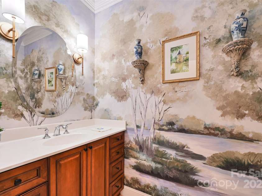 43 Towne Place Drive, Hendersonville, NC 28792.  MLS# CAR4276798, YatesRealty ID 25921. Powder Room on main