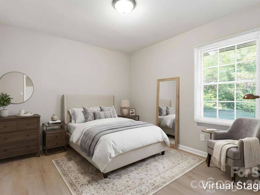 364 Leafmore Drive, Charlotte, NC 28213.  MLS# CAR4384246, YatesRealty ID 25936. Walking into the primary bedroom (virtually staged & enhanced).
