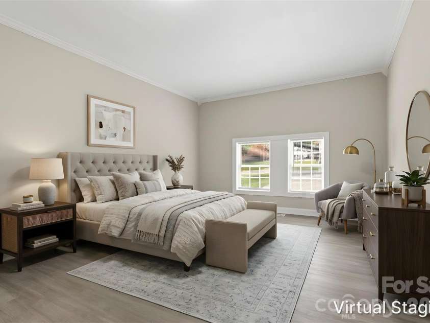 810 Echo Glen Road, Charlotte, NC 28213.  MLS# CAR4386453, YatesRealty ID 25944. Walking into the primary bedroom (virtually staged & enhanced).