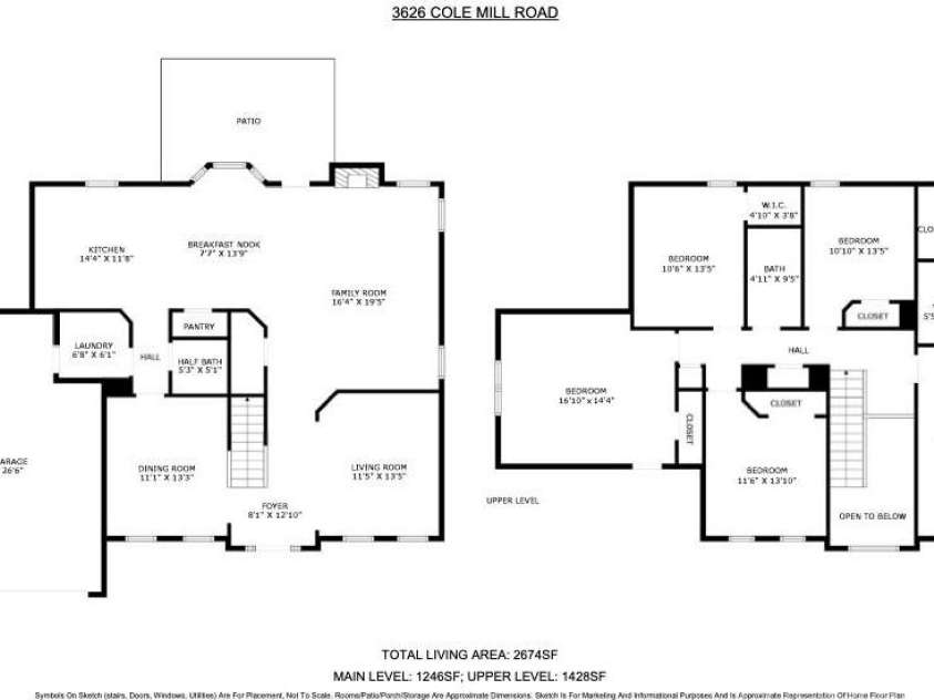 3626 Cole Mill Road, Charlotte, NC 28270.  MLS# CAR4255155, YatesRealty ID 25966. 