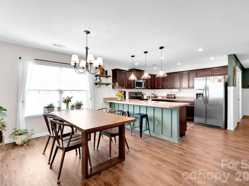 2006 Greenbrook Trail, Dallas, NC 28034.  MLS# CAR4372375, YatesRealty ID 25969. Kitchen and Dining area