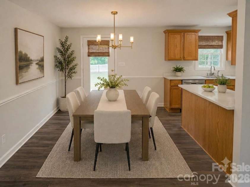 5126 Silver Tree Trail, Conover, NC 28613.  MLS# CAR4377696, YatesRealty ID 25972. Dining Area - Virtually Staged
