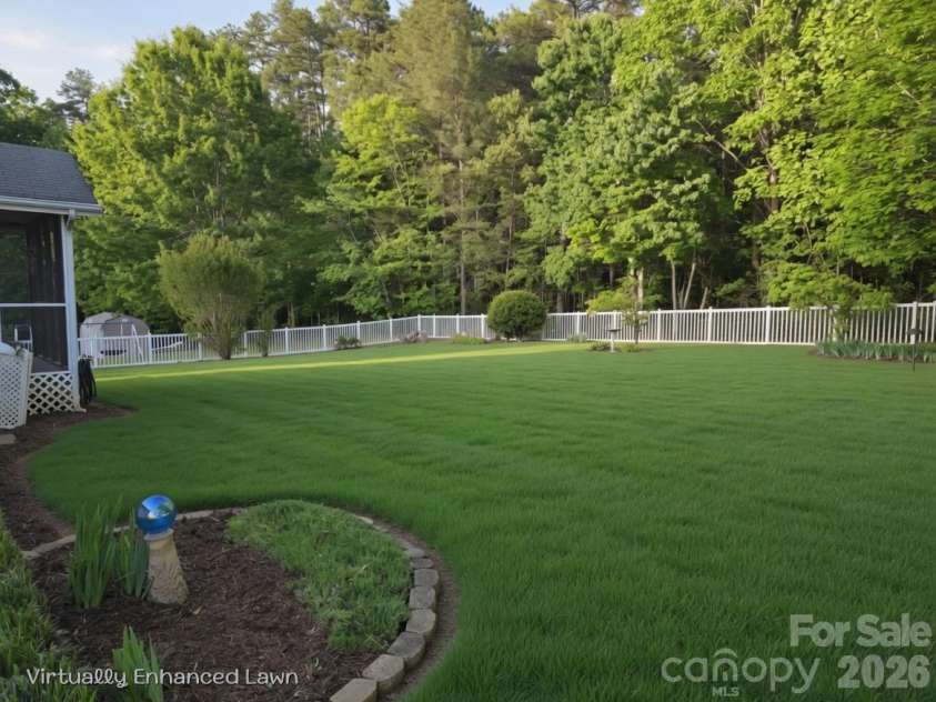 5126 Silver Tree Trail, Conover, NC 28613.  MLS# CAR4377696, YatesRealty ID 25972. Fully Fenced Back Yard-Virtually Enhanced Grass