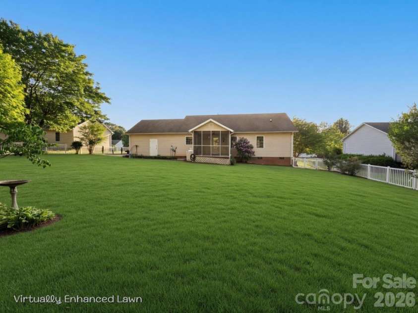 5126 Silver Tree Trail, Conover, NC 28613.  MLS# CAR4377696, YatesRealty ID 25972. Fully Fenced Back Yard-Virtually Enhanced Grass