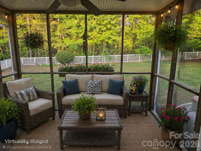 5126 Silver Tree Trail, Conover, NC 28613.  MLS# CAR4377696, YatesRealty ID 25972. Screened Porch-Virtually Staged