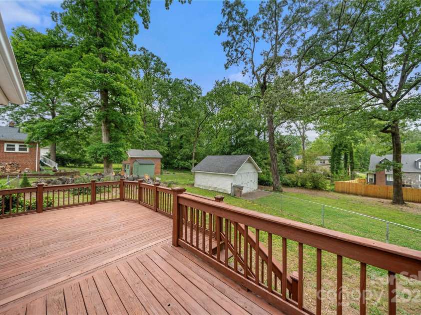 725 Graham Street, Shelby, NC 28150.  MLS# CAR4263455, YatesRealty ID 26. Back Deck/Storage Shed