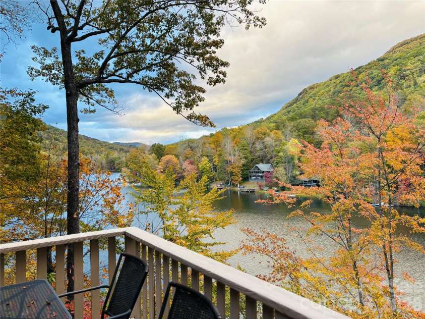 222 West Lake Drive, Lake Lure, NC 28746.  MLS# CAR4294335, YatesRealty ID 2601. Fall Photos from upper deck