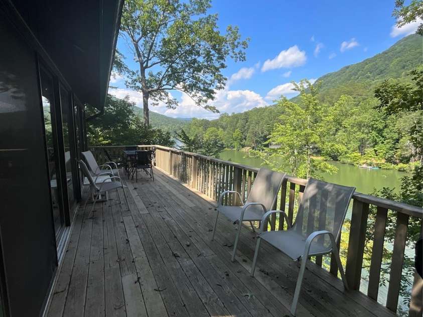 222 West Lake Drive, Lake Lure, NC 28746.  MLS# CAR4294335, YatesRealty ID 2601. Main Deck view