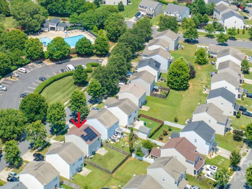 8618 Redding Glen Avenue, Charlotte, NC 28216.  MLS# CAR4276008, YatesRealty ID 26015. Bird Eye View Property located across from community pool