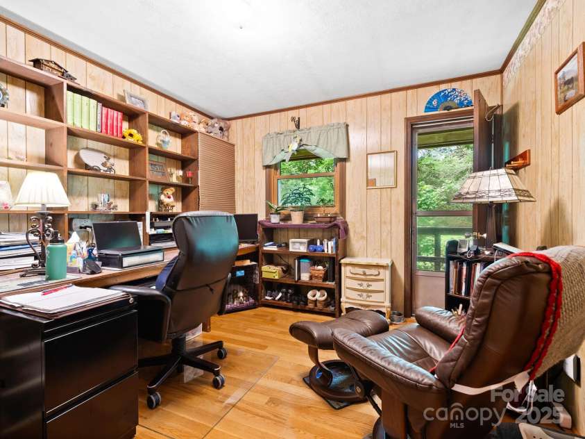 1400 Watershed Road, Mars Hill, NC 28754.  MLS# CAR4280588, YatesRealty ID 26016. Office upstairs with exterior door going out onto front porch. There are several potential uses for this room.