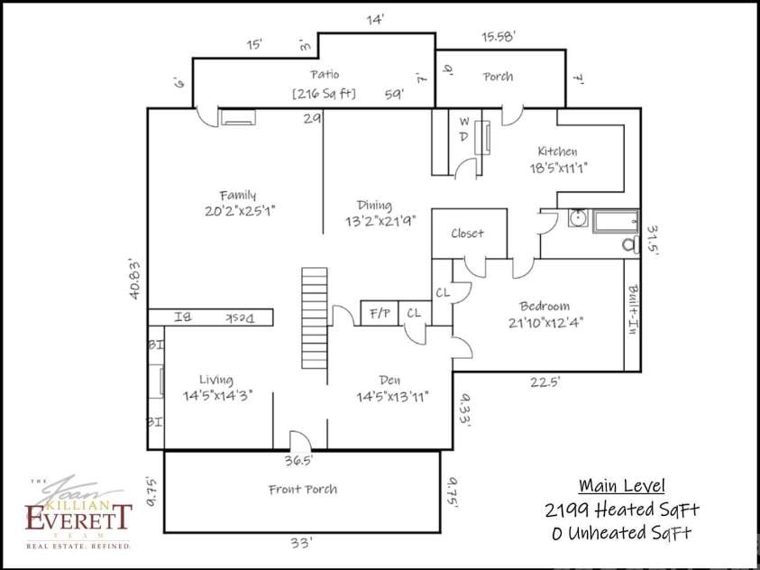 321 9th Street, Hickory, NC 28601.  MLS# CAR4355650, YatesRealty ID 26042. Floor Plan Main Level