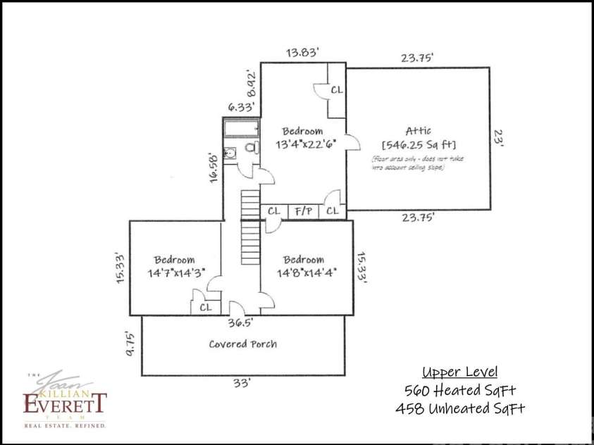 321 9th Street, Hickory, NC 28601.  MLS# CAR4355650, YatesRealty ID 26042. Floor Plan Upper Level