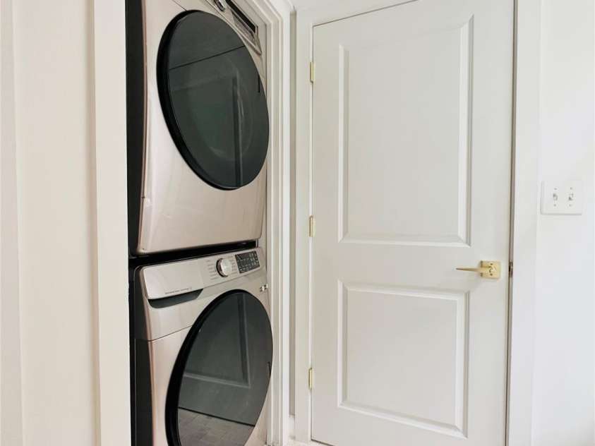671 Alexander Street, Charlotte, NC 28202.  MLS# CAR4336342, YatesRealty ID 2605. Laundry closet with stackable washer and dryer included
