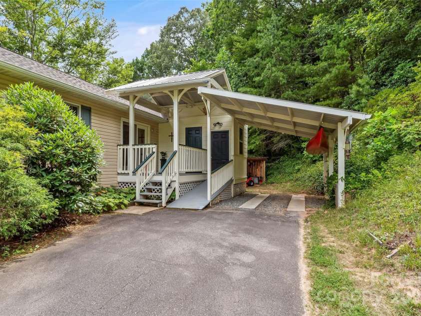 178 Herron Cove Road, Weaverville, NC 28787.  MLS# CAR4257698, YatesRealty ID 26072. Additional entrance with carport