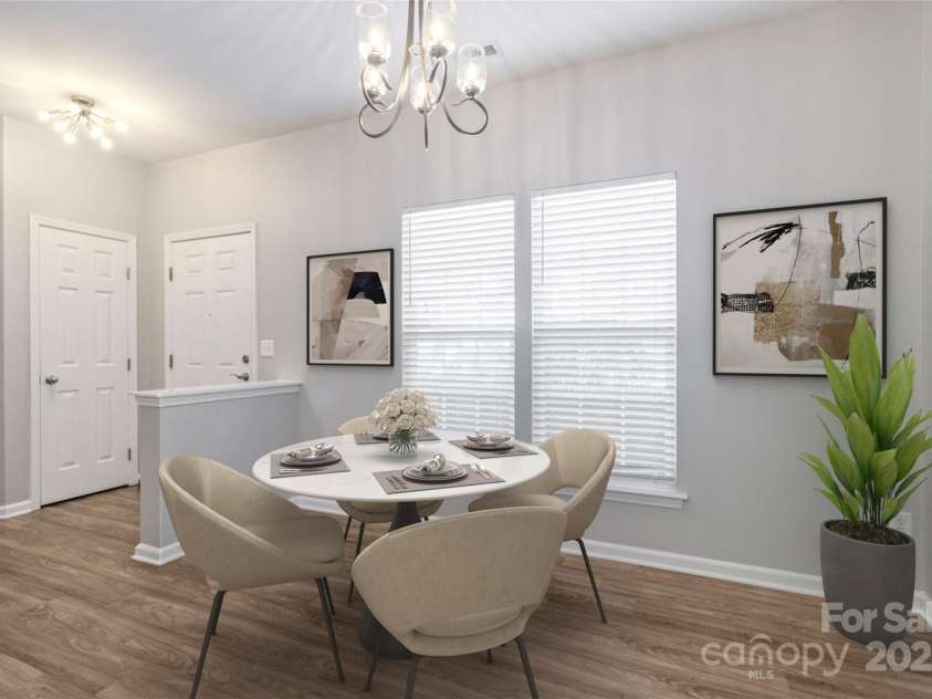 12207 Jessica Place, Charlotte, NC 28269.  MLS# CAR4235868, YatesRealty ID 26157. Virtual Staged dining area