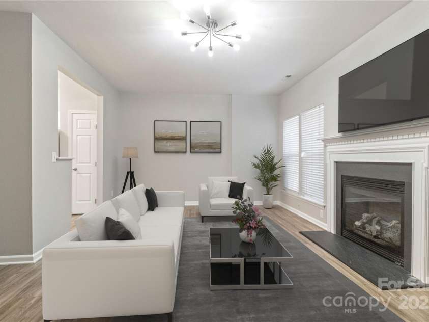 12207 Jessica Place, Charlotte, NC 28269.  MLS# CAR4235868, YatesRealty ID 26157. Virtual Staged Living area