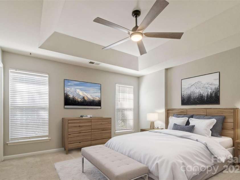 12207 Jessica Place, Charlotte, NC 28269.  MLS# CAR4235868, YatesRealty ID 26157. Virtual Staged Primary Bed