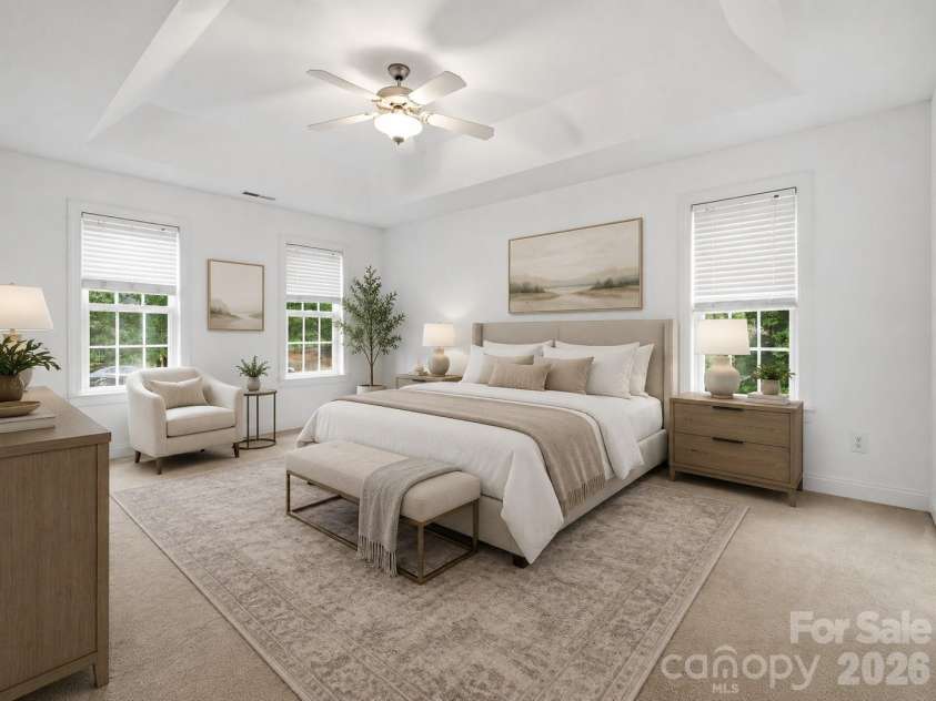 1514 Hawthorne Drive, Indian Trail, NC 28079.  MLS# CAR4382763, YatesRealty ID 26177. Primary bedroom- virtually staged 
