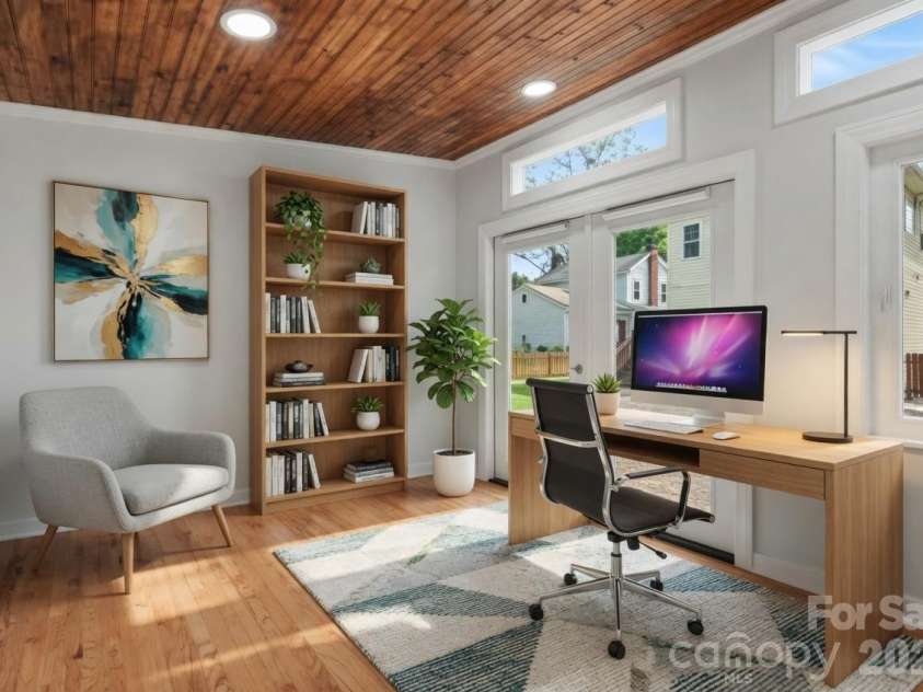 2120 Highland Street, Charlotte, NC 28208.  MLS# CAR4373959, YatesRealty ID 26178. Inside detached office/ADU Virtually staged