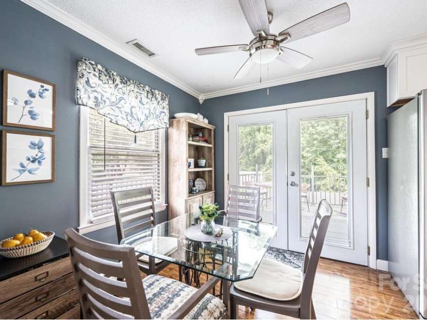 2651 31st Street Court, Hickory, NC 28601.  MLS# CAR4385317, YatesRealty ID 26183. Dining area with access to rear deck