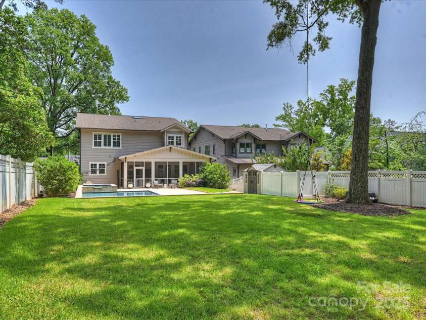 431 Wonderwood Drive, Charlotte, NC 28211.  MLS# CAR4266684, YatesRealty ID 26192. Rear Exterior