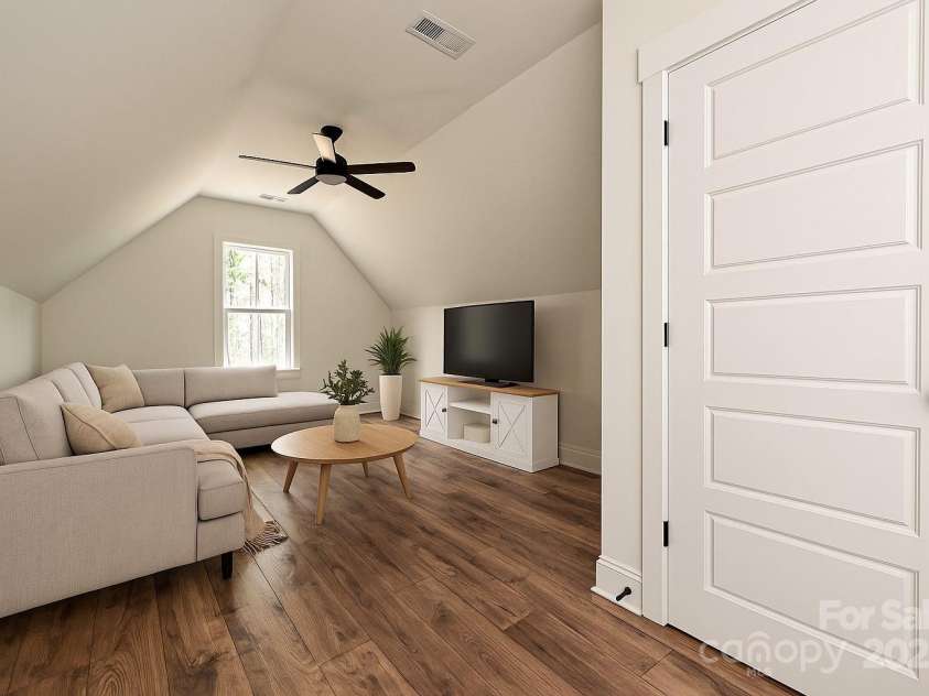 3020 Quiet Lane, Iron Station, NC 28080.  MLS# CAR4259783, YatesRealty ID 26247. 4th Bedroom features NO Carpet, Ceiling Fan. Neutral Paint.  Photo Virtually Staged